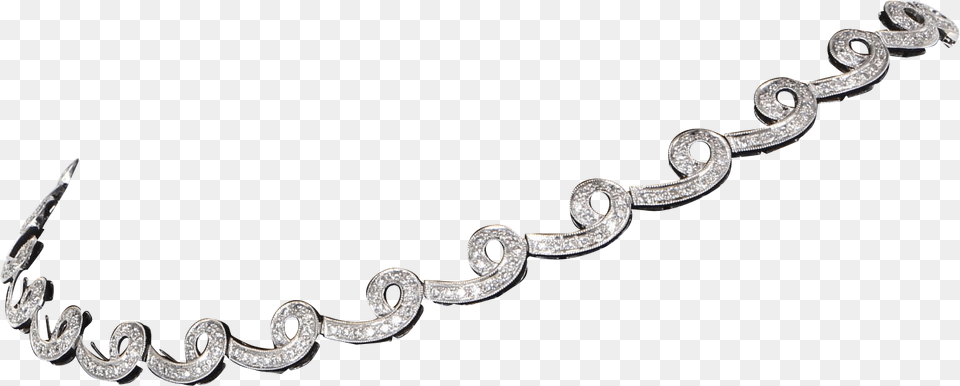 Diamond Swirl Choker Necklace Vintage 18 Karat Chain, Accessories, Bracelet, Jewelry Free Png