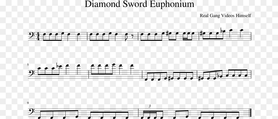 Diamond Sword Euphonium Sheet Music For Tuba Download Sheet Music, Gray Free Png