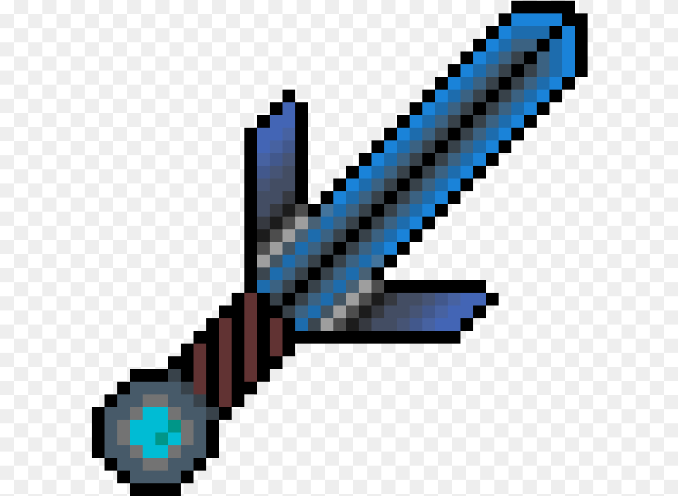 Diamond Sword Terraria Sword Pixel Art, Weapon, Ammunition, Missile Png Image