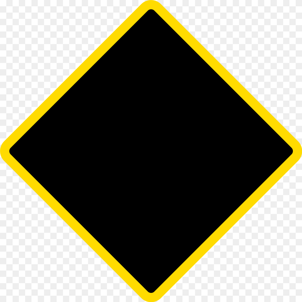 Diamond Warning Sign, Symbol, Road Sign, Blackboard Png Image