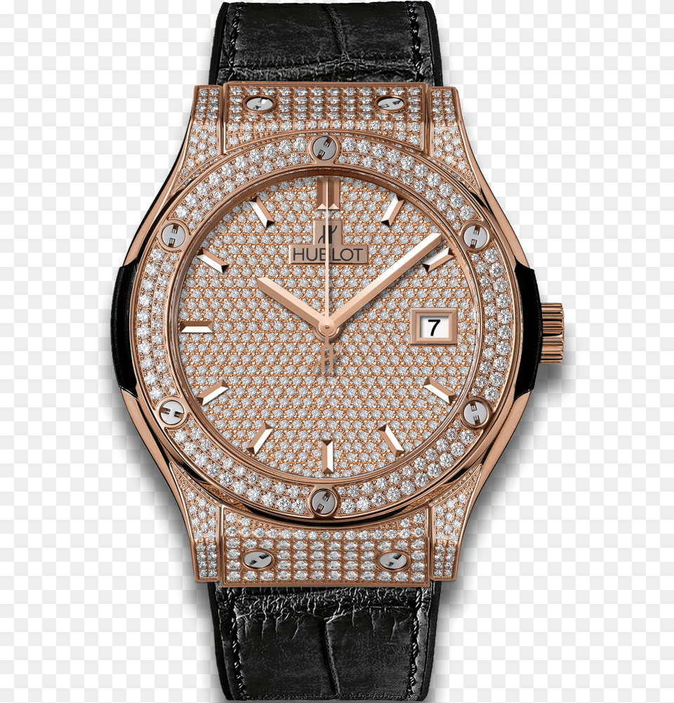 Diamond Watch Hublot Watch Full Diamond, Arm, Body Part, Person, Wristwatch Free Transparent Png
