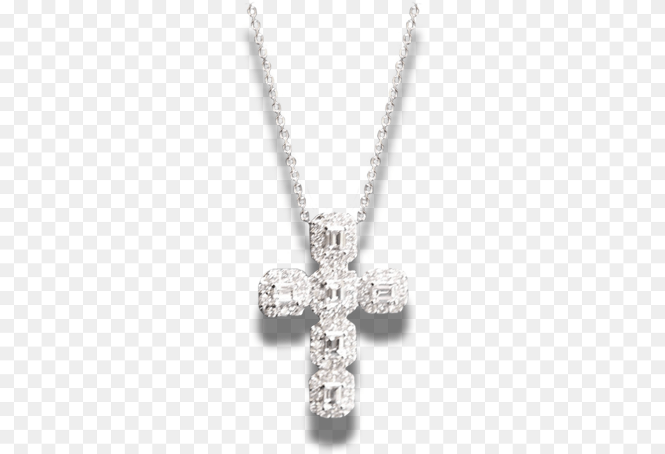 Diamond White Gold Cross Pendant Pendant, Accessories, Gemstone, Jewelry, Necklace Free Transparent Png
