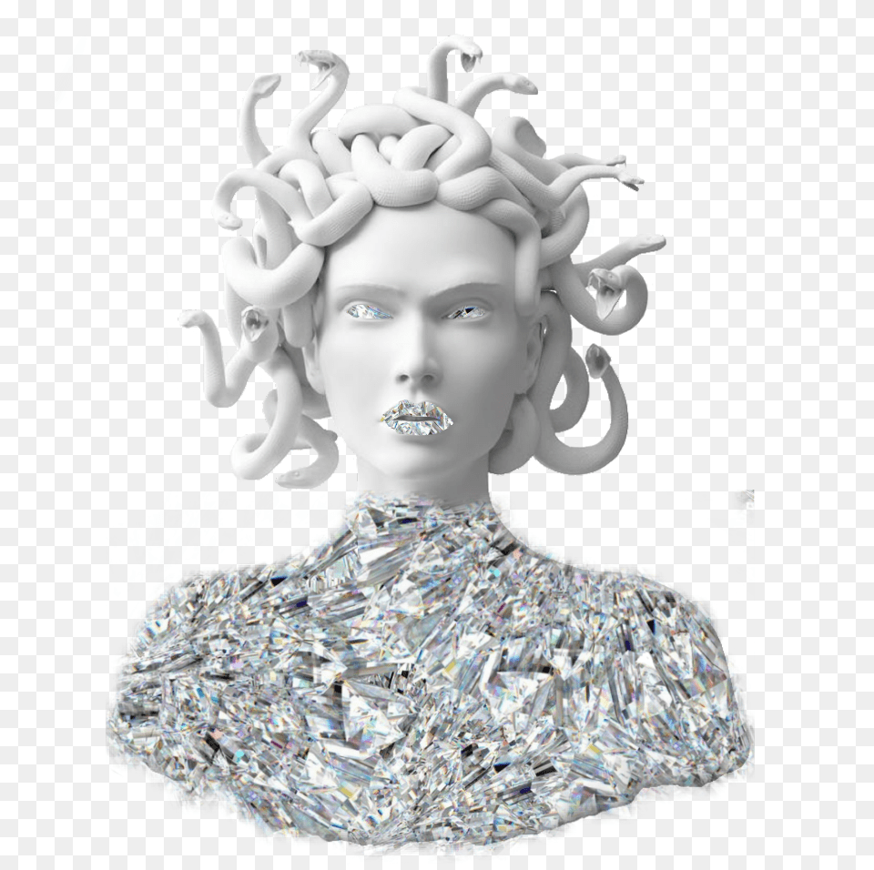 Diamondeffect Diamond Shine Aesthetic Aesthetics Medusa Sculpture, Art, Toy, Doll, Person Free Png