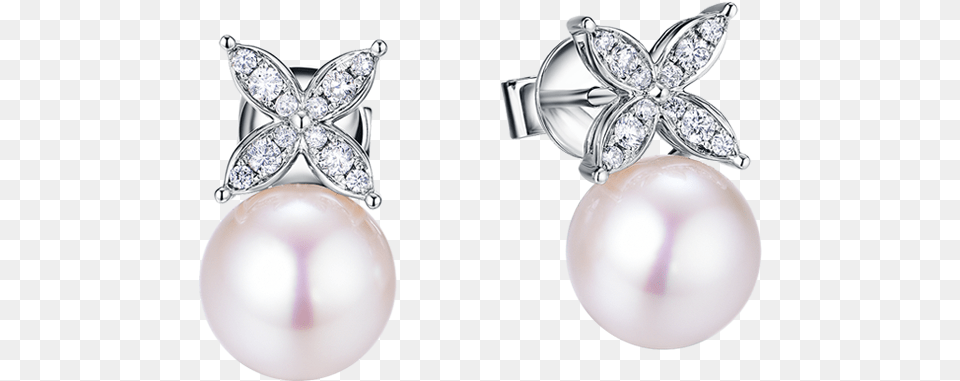 Diamonds And Pearls 18k White Gold Diamond Akoya Pearl Earrings, Accessories, Earring, Jewelry, Gemstone Free Png