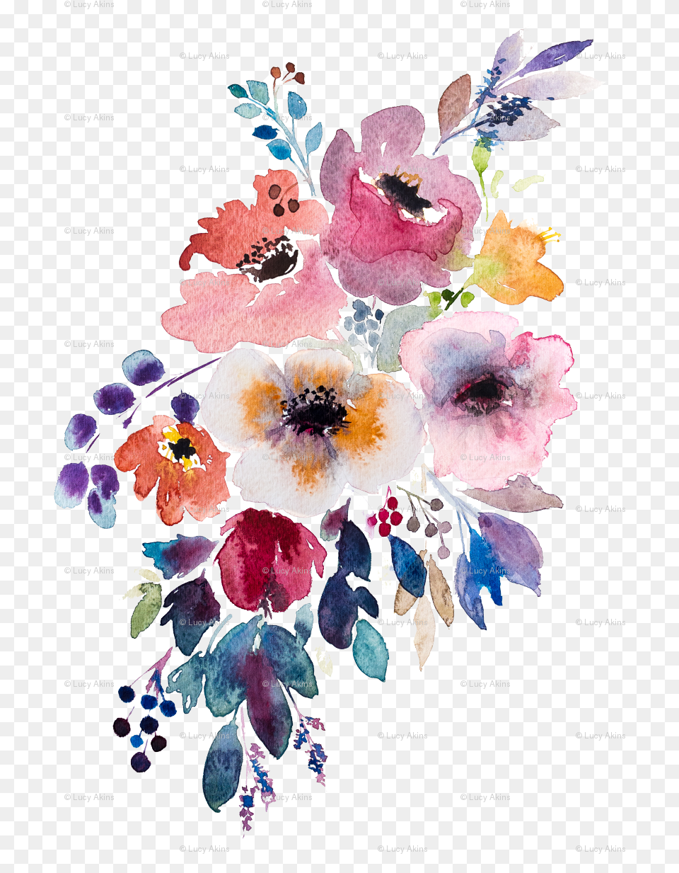 Diamonds Clipart Watercolor Watercolor Fall Flowers, Art, Graphics, Plant, Petal Free Png Download