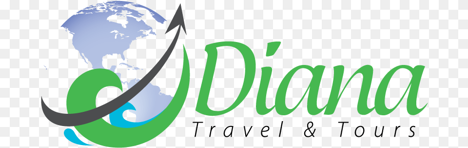 Diana Travel Tours Logo World Map, Astronomy, Outer Space, Green, Planet Free Transparent Png