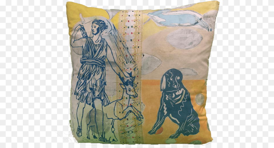Diana With Dog Cushion, Pillow, Home Decor, Person, Art Free Png Download