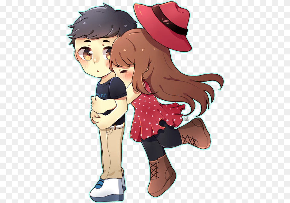 Diane On Twitter Chibi Cute Glomp Love Animated Love Couple, Book, Comics, Publication, Baby Png Image