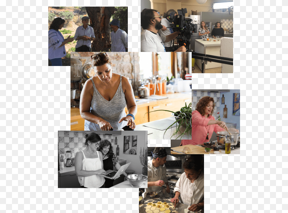 Diane Owns And Operates The Glorious Greek Kitchen Collage, Woman, Lunch, Indoors, Meal Free Transparent Png