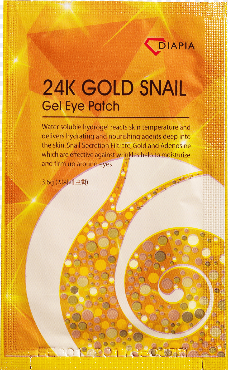 Diapia 24k Gold Snail Firming Gel Eye Patch Maska Dlya Kozhi Vokrug Glaz Diapia 24k Gold Snail Gel Free Png Download