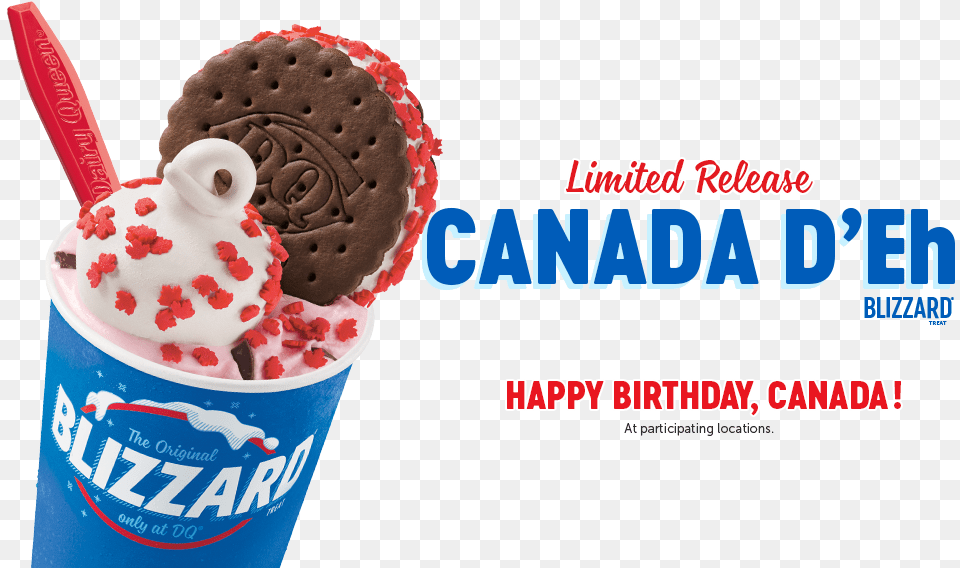 Diary Queen Dropping A Canadian Themed Blizzard For Dairy Queen Canada D Eh Blizzard, Cream, Dessert, Food, Ice Cream Free Png