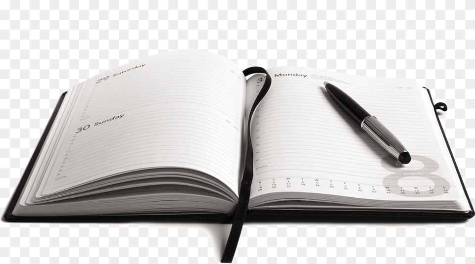 Diary With Pen, Book, Publication, Page, Text Png Image