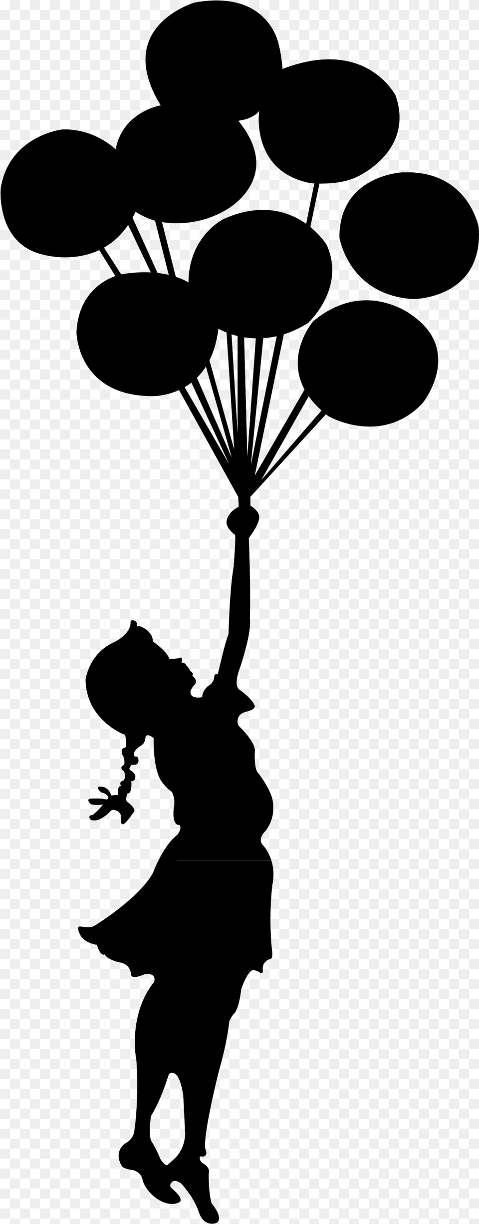 Dibujo Con Globos Banksy Balloon Girl, Silhouette Png