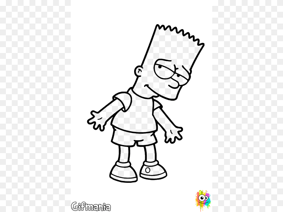 Dibujo De Bart Simpson Cartoon Character Drawings Easier, Silhouette, Baby, Person Free Png