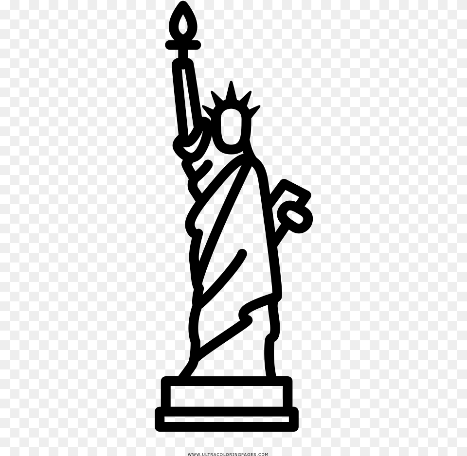 Dibujo De Estatua De La Libertad Para Colorear Icon Outline Liberty Statue, Gray Png
