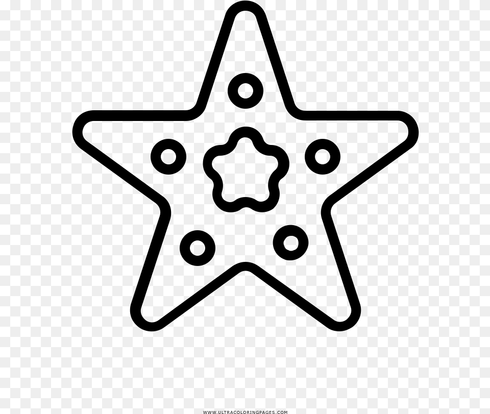 Dibujo De Estrella De Mar Para Colorear Estrella Con Bordes Redondos, Gray Png