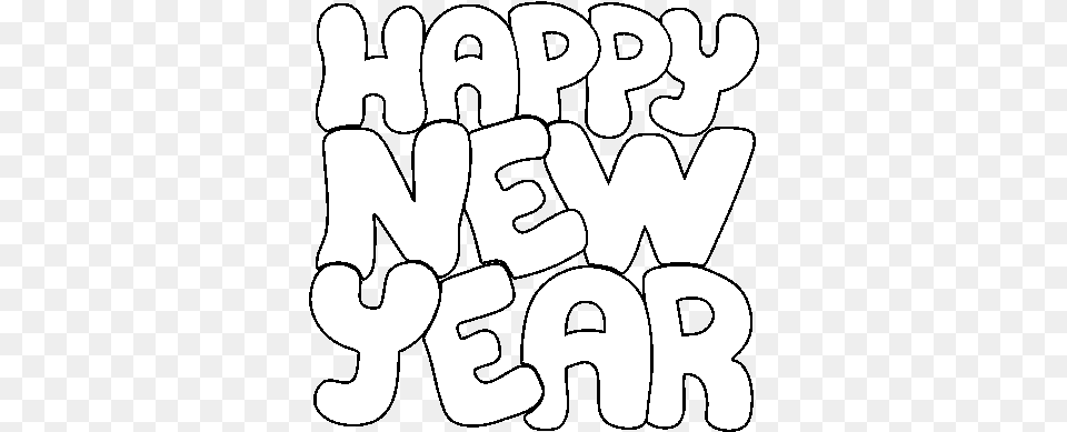 Dibujo De Feliz Nuevo Para Colorear Letras Happy New Year, Text, Art, Person Free Transparent Png