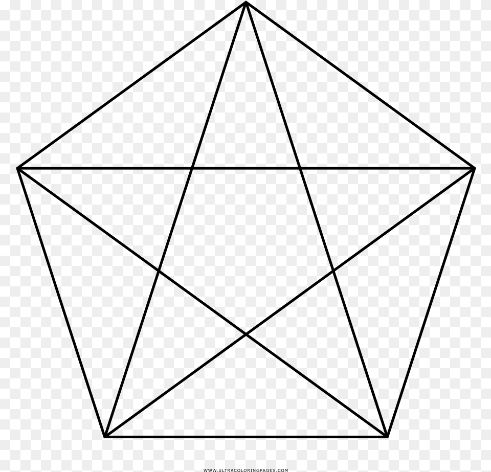 Dibujo De Pentagrama Para Colorear Quadrilateral With Five Vertices, Gray Png Image