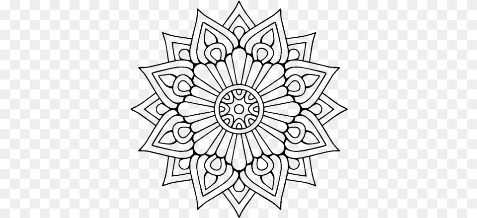 Dibujo De Un Un Mandala Destello Floral Para Pintar Flash Mandala, Gray Free Png