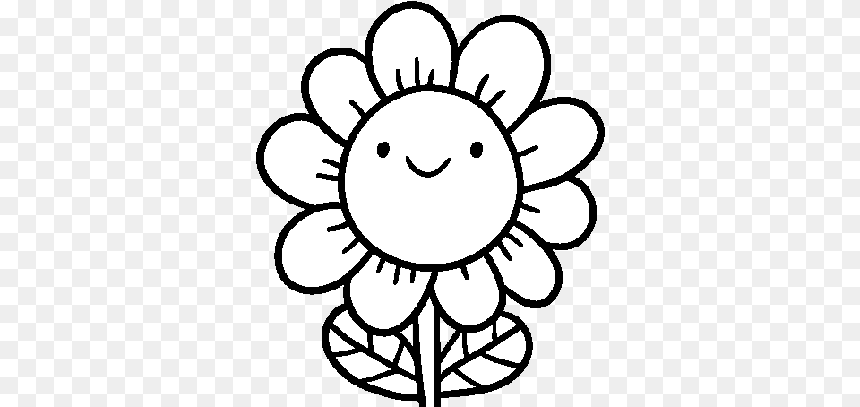 Dibujo De Una Flor Sonriente Para Colorear Flor Dibujo, Daisy, Flower, Plant, Stencil Png Image