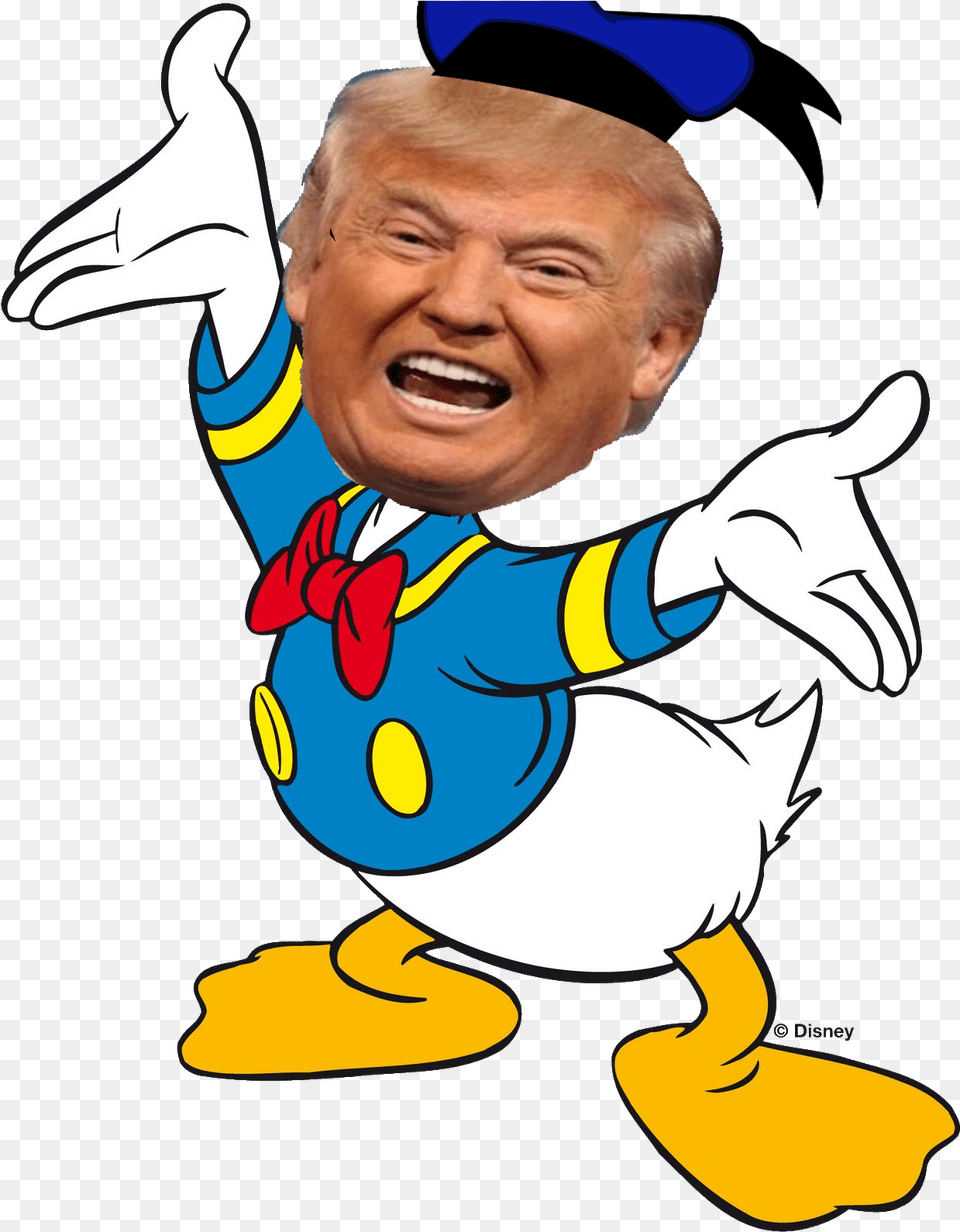 Dibujo Del Pato Donald, Face, Head, Person, Baby Free Png Download