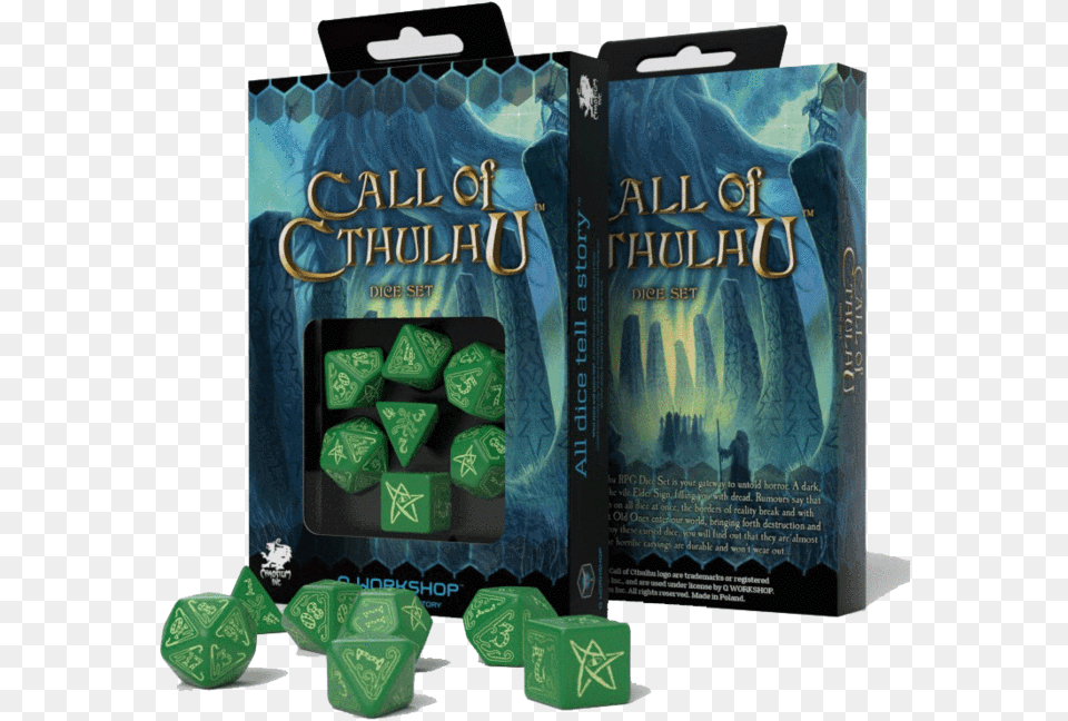 Dice 7 Set Call Of Cthulhu Green Glowdata Rimg Azathoth Dice Set Q Workshop, Book, Publication, Game, Person Png