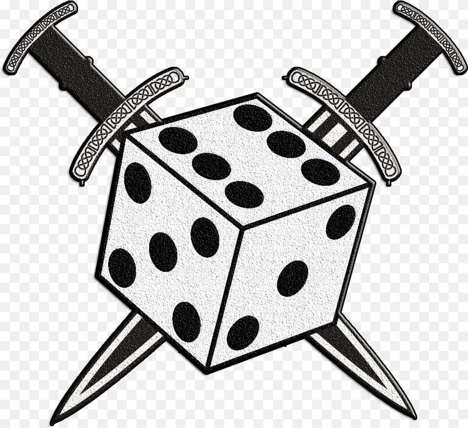 Dice Black And White, Blade, Dagger, Knife, Weapon Png Image