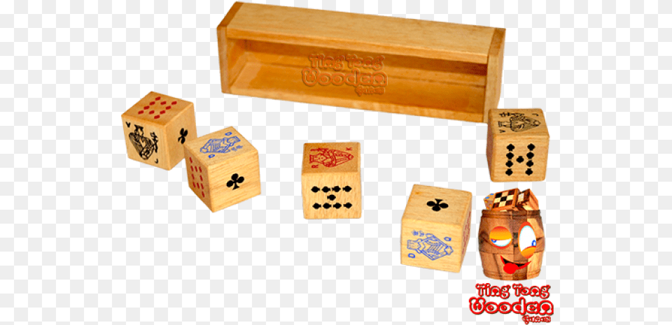 Dice Poker 5 Dice In Wooden Box To Play For Dice Poker Dice, Game, Mailbox, Dynamite, Weapon Free Png