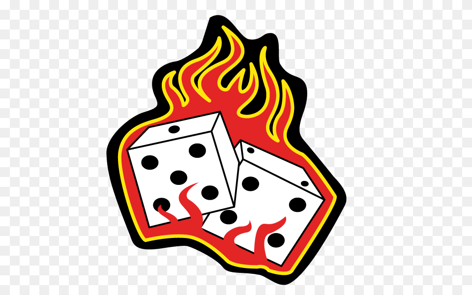 Dice Simple Gambling Fire Vector Dice On Fire Game, Dynamite, Weapon Free Transparent Png