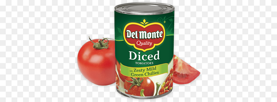 Diced Tomatoes With Zesty Mild Green Chilies Diced Tomatoes With Onions And Peppers, Can, Tin, Food, Plant Png