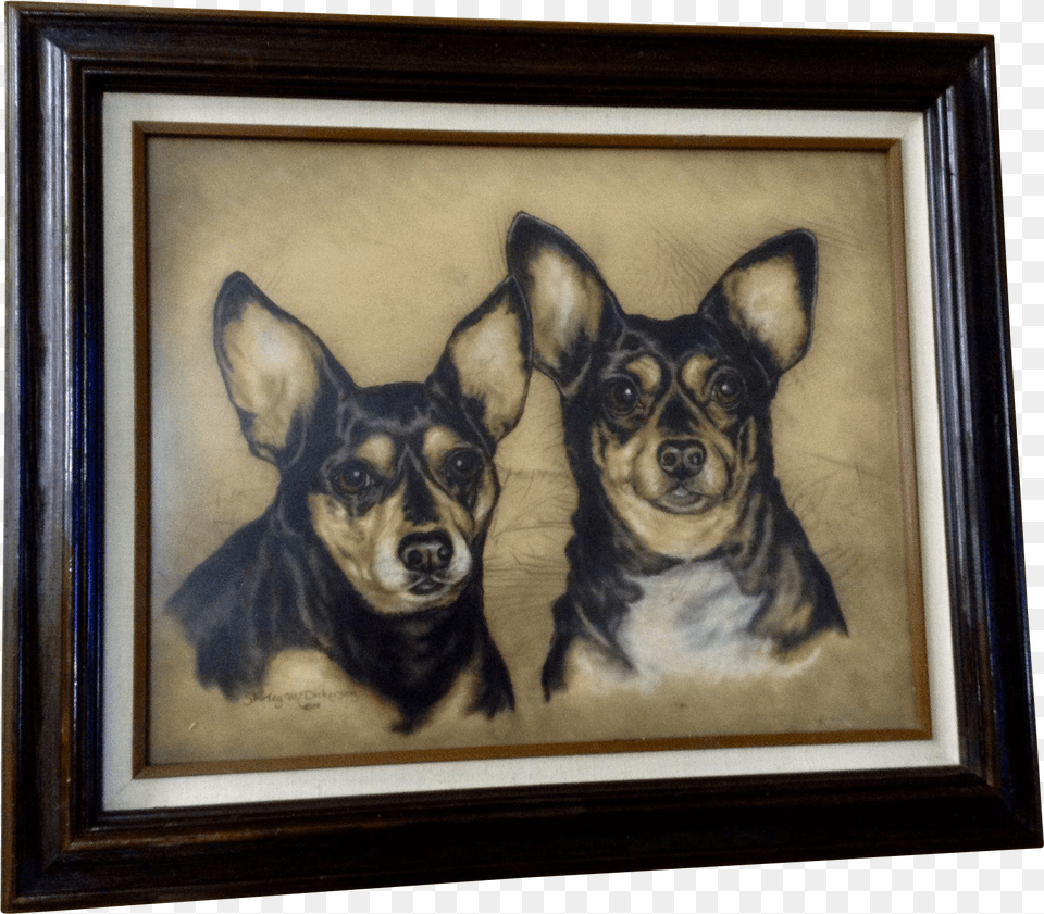 Dickerson Black Chihuahua Dogs Pastel Painting Works Painting, Art, Animal, Canine, Dog Free Png Download