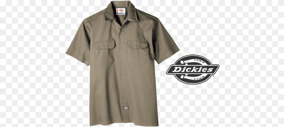 Dickies Short Sleeve Work Shirttwillkhakixl Model, Clothing, Coat, Shirt, Khaki Png Image