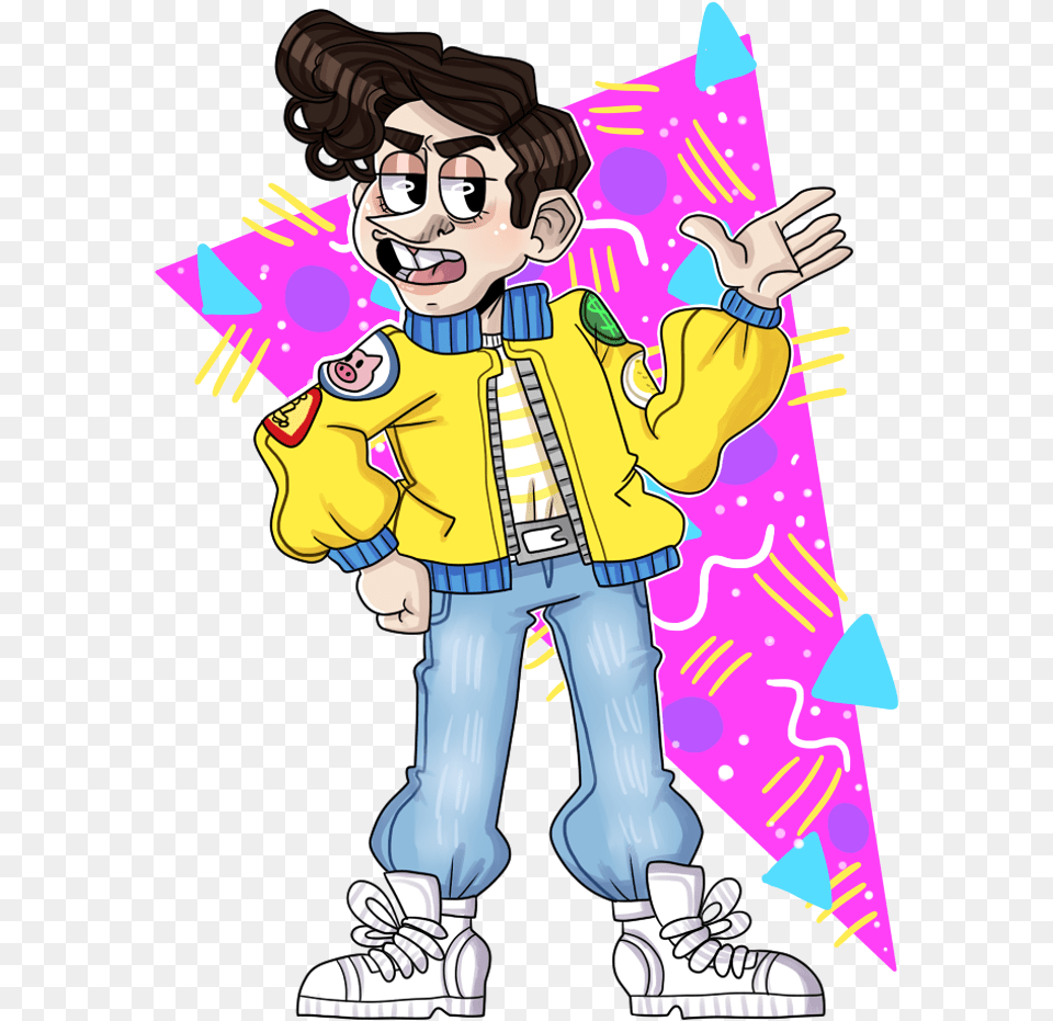 Did Somebody Say 80s Stingy Cartoon, Clothing, Coat, Publication, Person Png Image
