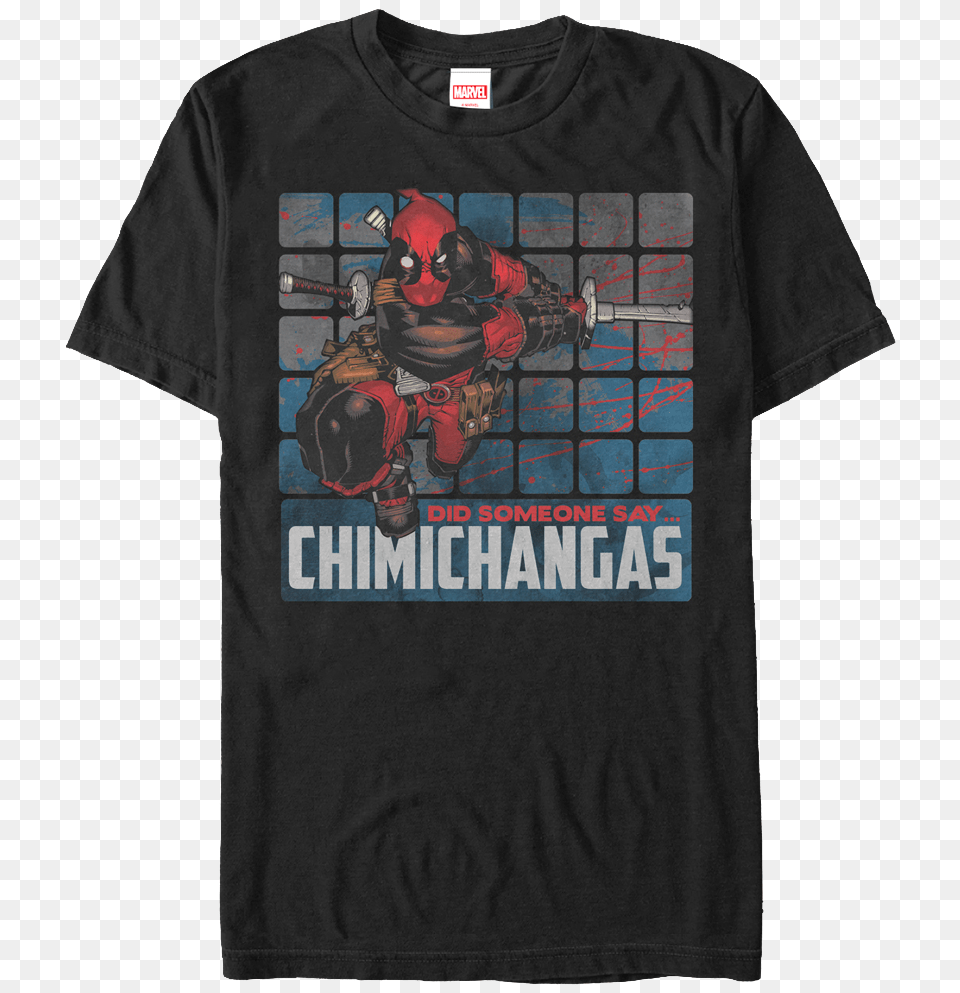 Did Someone Say Chimichangas Deadpool T Shirt Deadpool, Clothing, T-shirt, Person Png