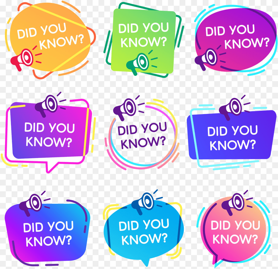 Did You Know Labels Interesting Facts Speech Bubbles Did You Know Facts About Arts, Purple, Text Free Png Download