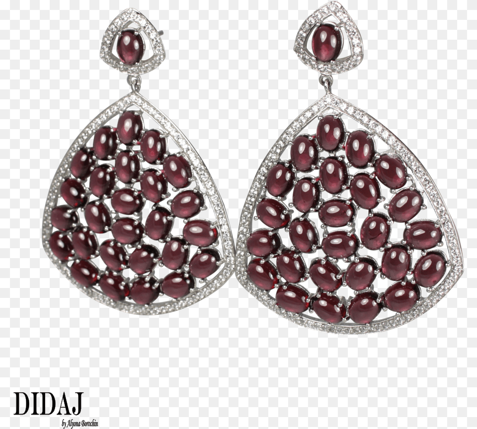 Didaj Rhodolite Cabochon Garnet And Pave Earrings Rhodolite Cabochon Garnet And Pave Earrings, Accessories, Earring, Jewelry, Gemstone Free Transparent Png