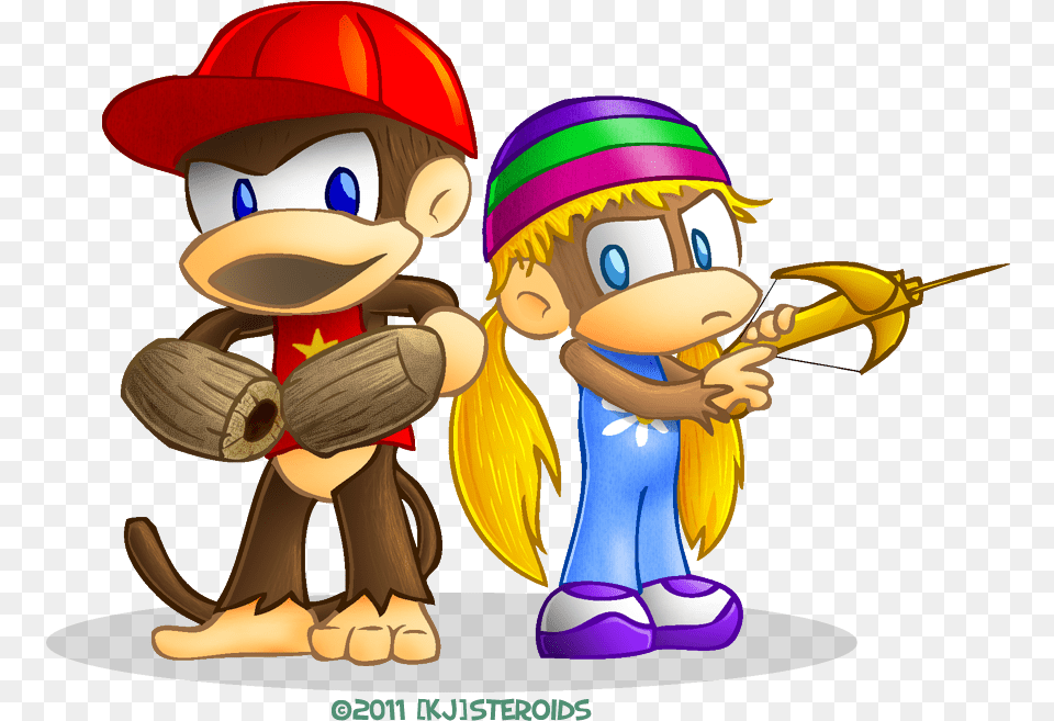 Diddy And Tiny Kong, Adult, Female, Person, Woman Png
