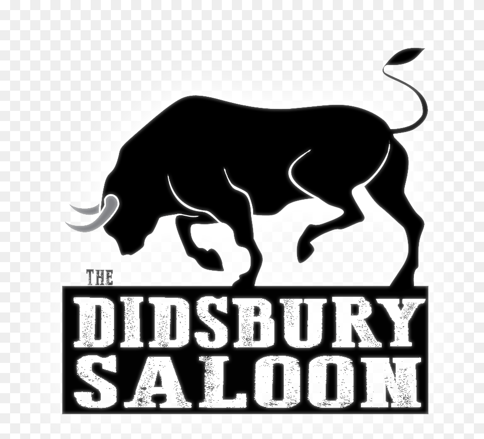 Didsbury Saloon Bull Logo Didsbury Saloon, Stencil, Silhouette, Advertisement, Poster Png Image