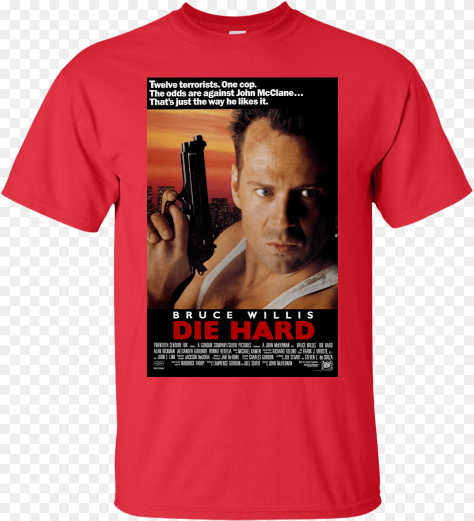 Die Hard Movie Poster T Shirt Download Original Die Hard Movie Poster, Weapon, Clothing, T-shirt, Firearm Free Png