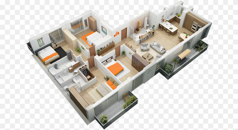 Diego Costa Arquitectura Y Dise O Zona Oeste Capital One Story 3d House Plans, Diagram, Floor Plan, Book, Publication Free Png Download