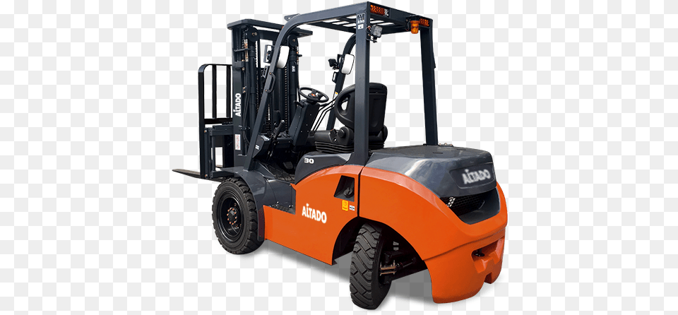 Diesel Counterbalance Forklift Truck Car, Machine, Device, Grass, Lawn Free Png Download