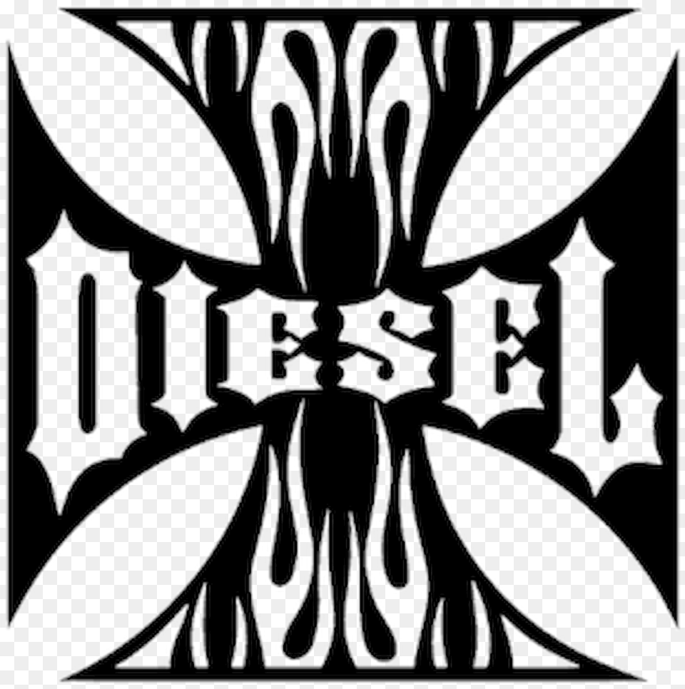 Diesel Flames Maltese Cross Decal High Glossy Premium Emblem, Symbol, Stencil, Text, Architecture Free Transparent Png