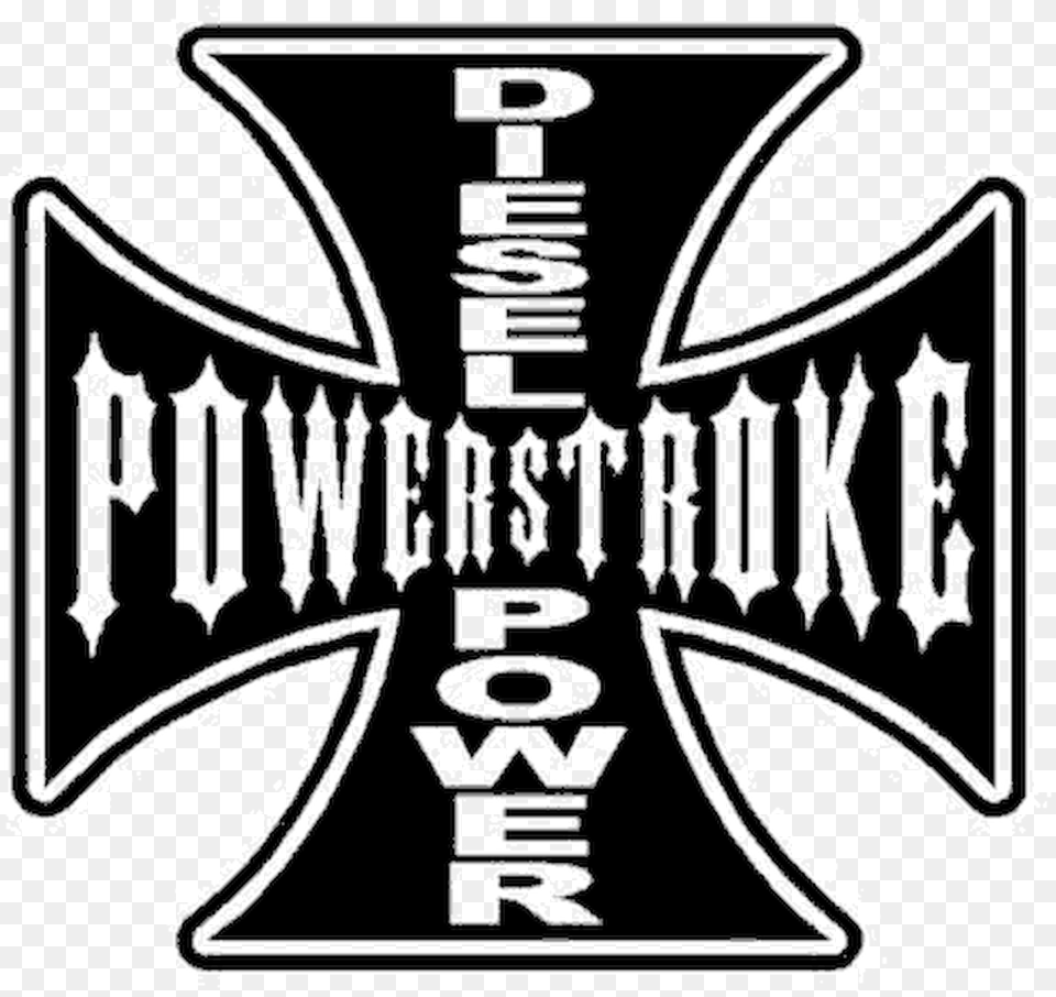Diesel Power Maltese Cross Power Stroke Decal High Katie Hill Nazi Tattoo, Emblem, Symbol, Text, Logo Free Png