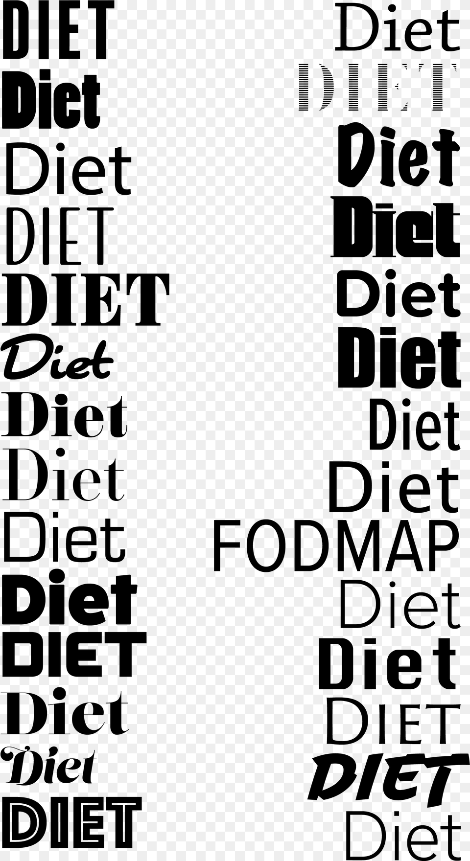 Diet Fonts Font, Gray Png Image