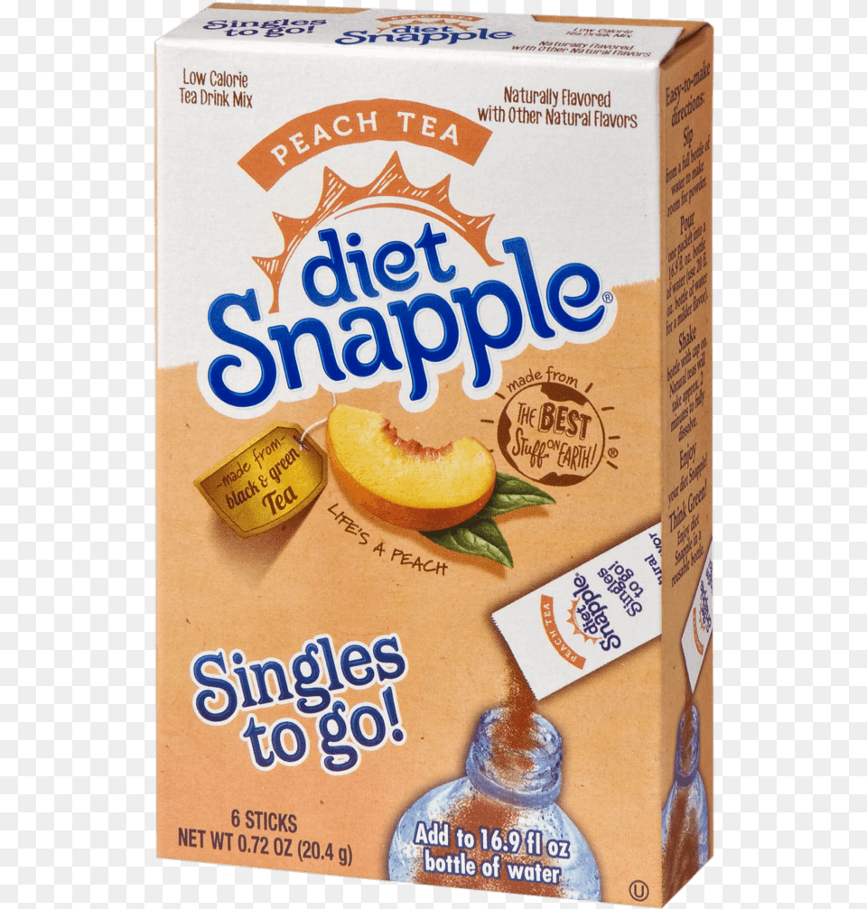 Diet Snapple Peach Tea Singles To Go Sandwich Cookies, Food, Fruit, Plant, Produce Png Image