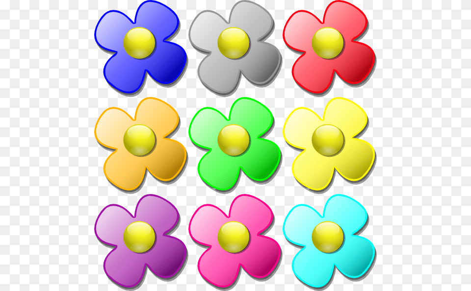 Different Color Flower Clipart, Art, Graphics, Dynamite, Weapon Png Image