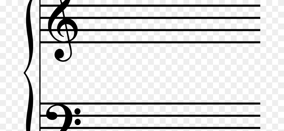 Different Octaves Marked In Music Staff, Gray Free Png