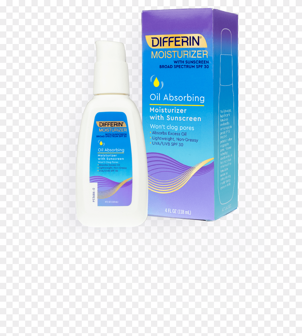 Differin Oil Absorbing Moisturizer, Bottle, Lotion, Cosmetics, Sunscreen Free Png