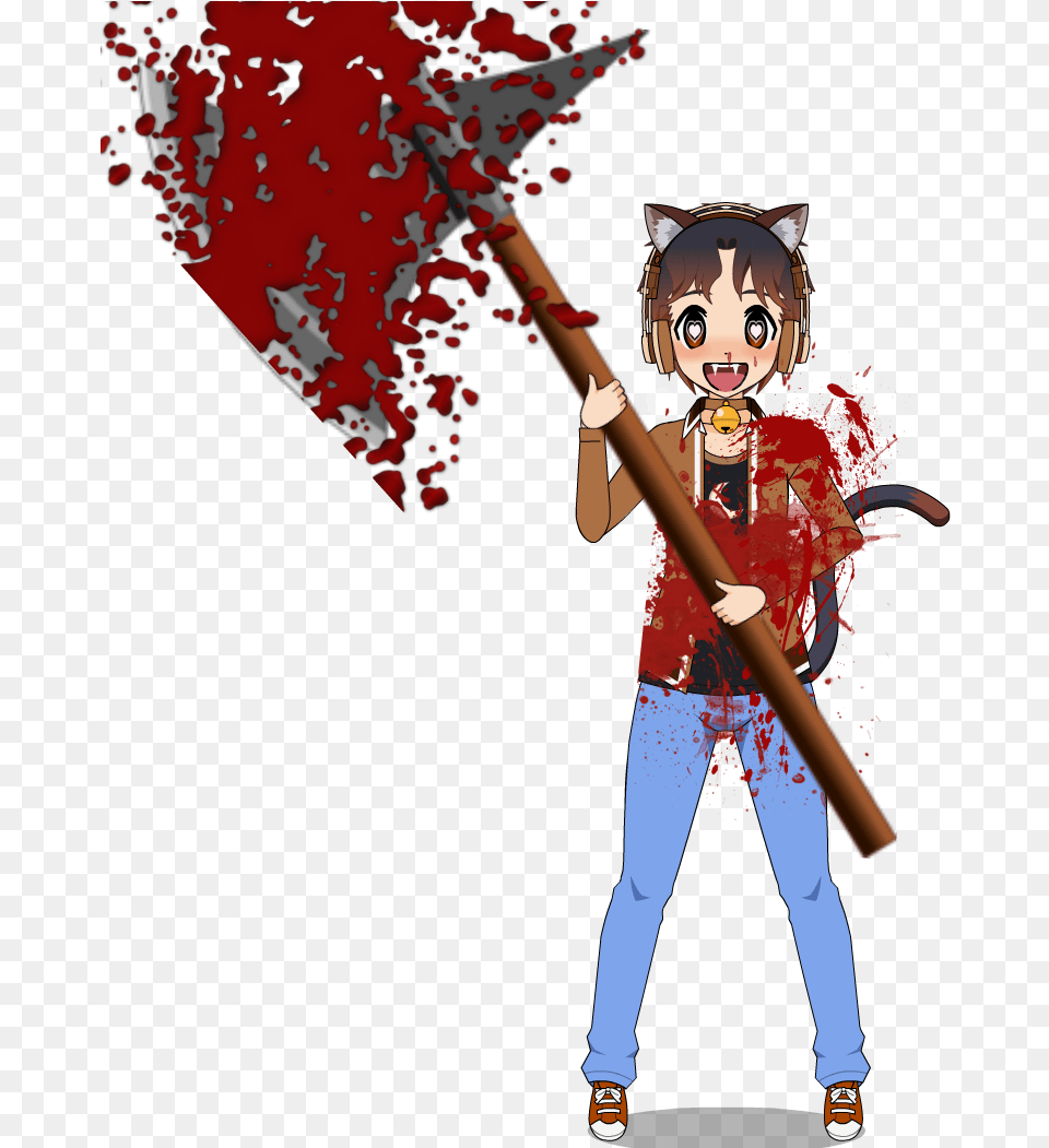 Diffrent Type Of Yandere Purin Blood Splatter, People, Person, Face, Head Png Image