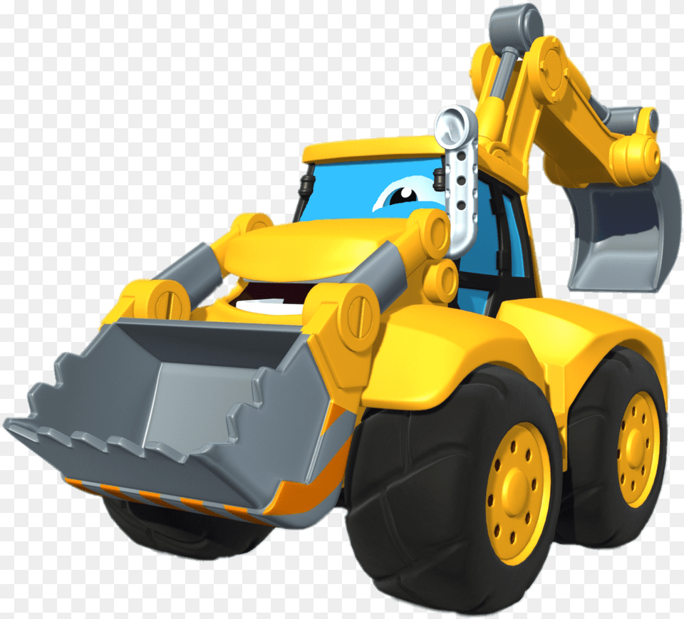 Digger The Backhoe Loader Adventures Of Chuck And Friends Digger, Machine, Bulldozer, Wheel Free Transparent Png